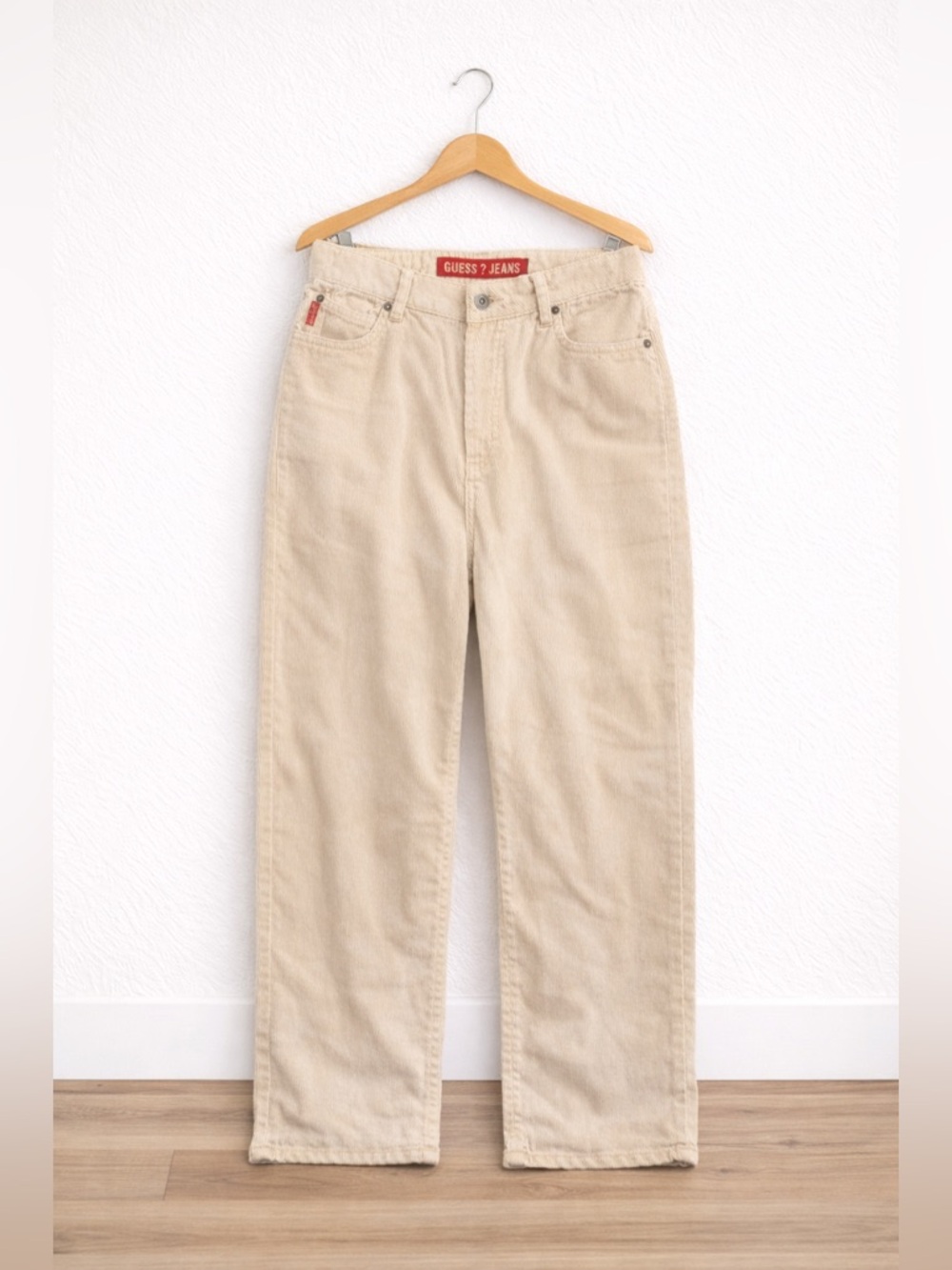 Vintage Guess Jeans High Rise Straight Leg Denim Size 27 Retro Style Corduroy